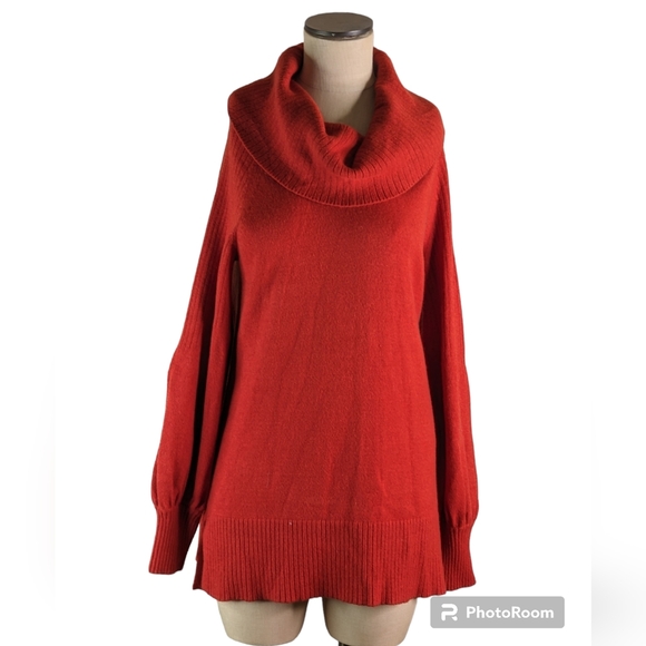 Anthropologie Burnt Orange Cowl Neck Sweater , M, EUC - Picture 1 of 4